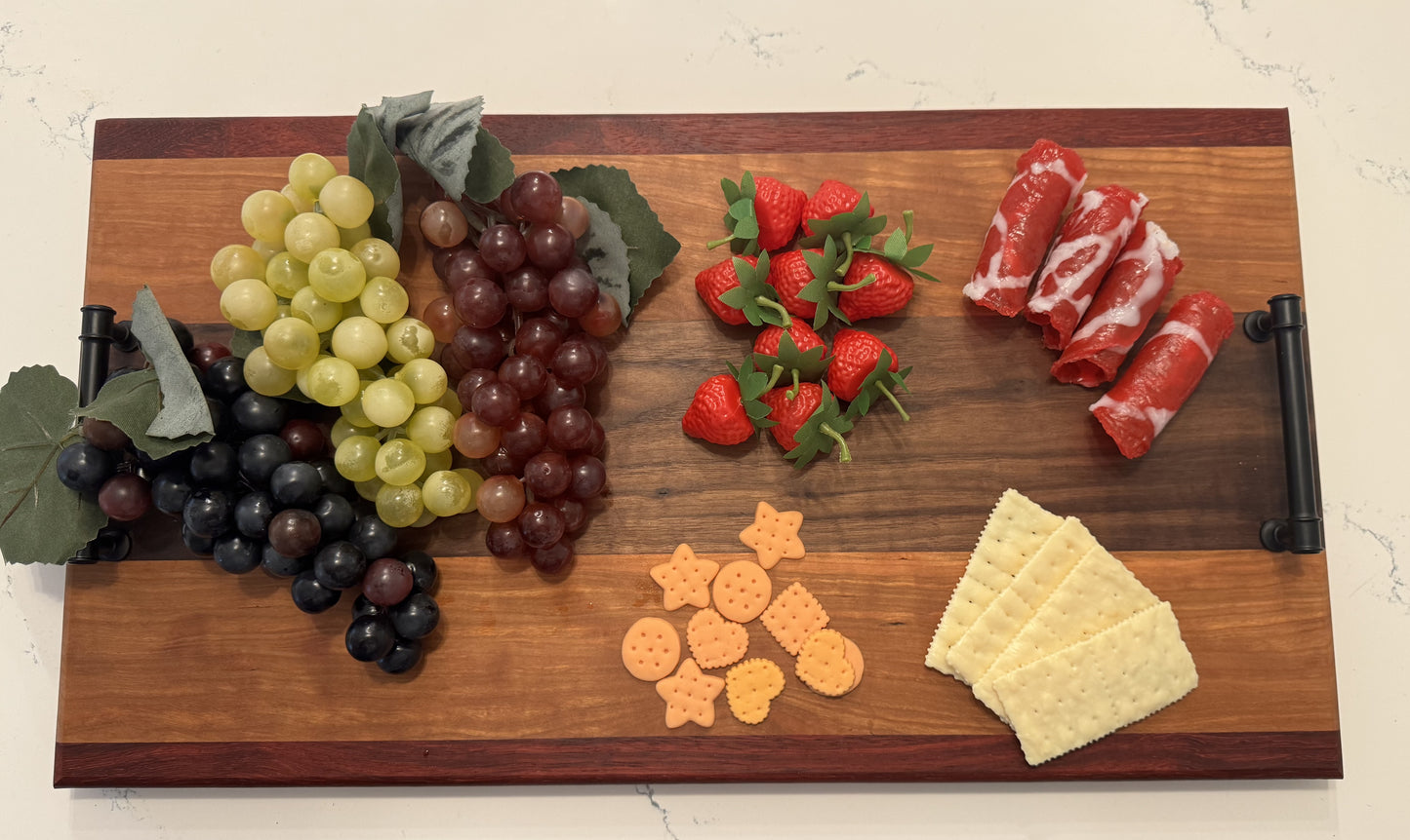 Serving Tray - Walnut and Cherry, Padauk trim