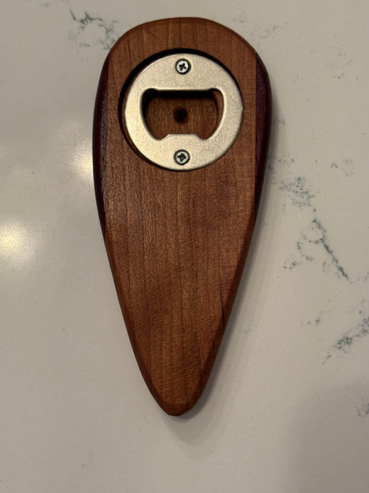 Hand Held Bottle Opener - Cherry and Bloodwood